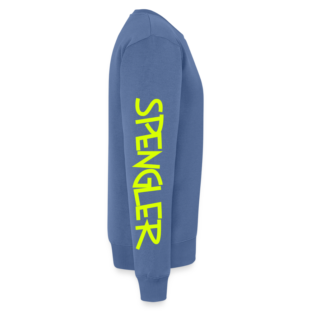 Unisex Premium Pullover "Spengler" neongelb - Taubenblau