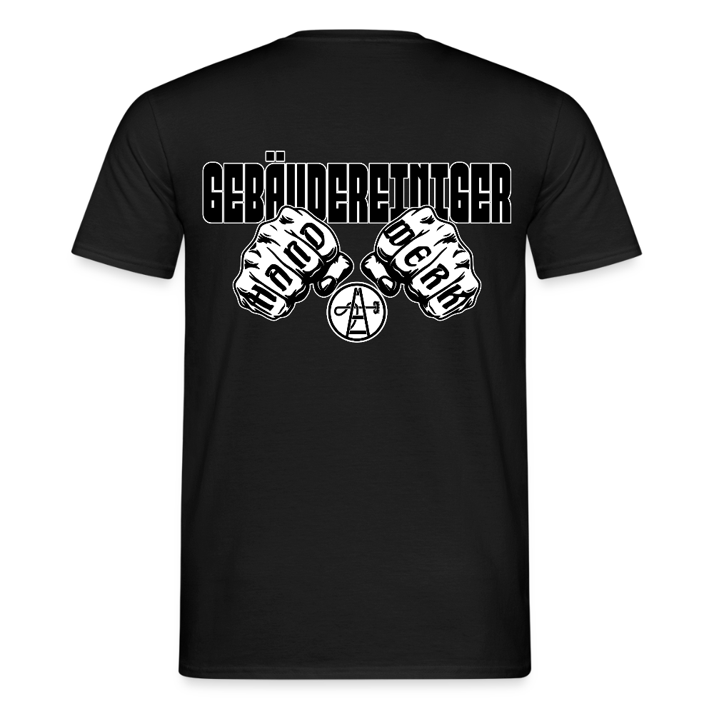 Unisex T-Shirt "Gebäudereiniger" (beidseitig bedruckt) - Schwarz