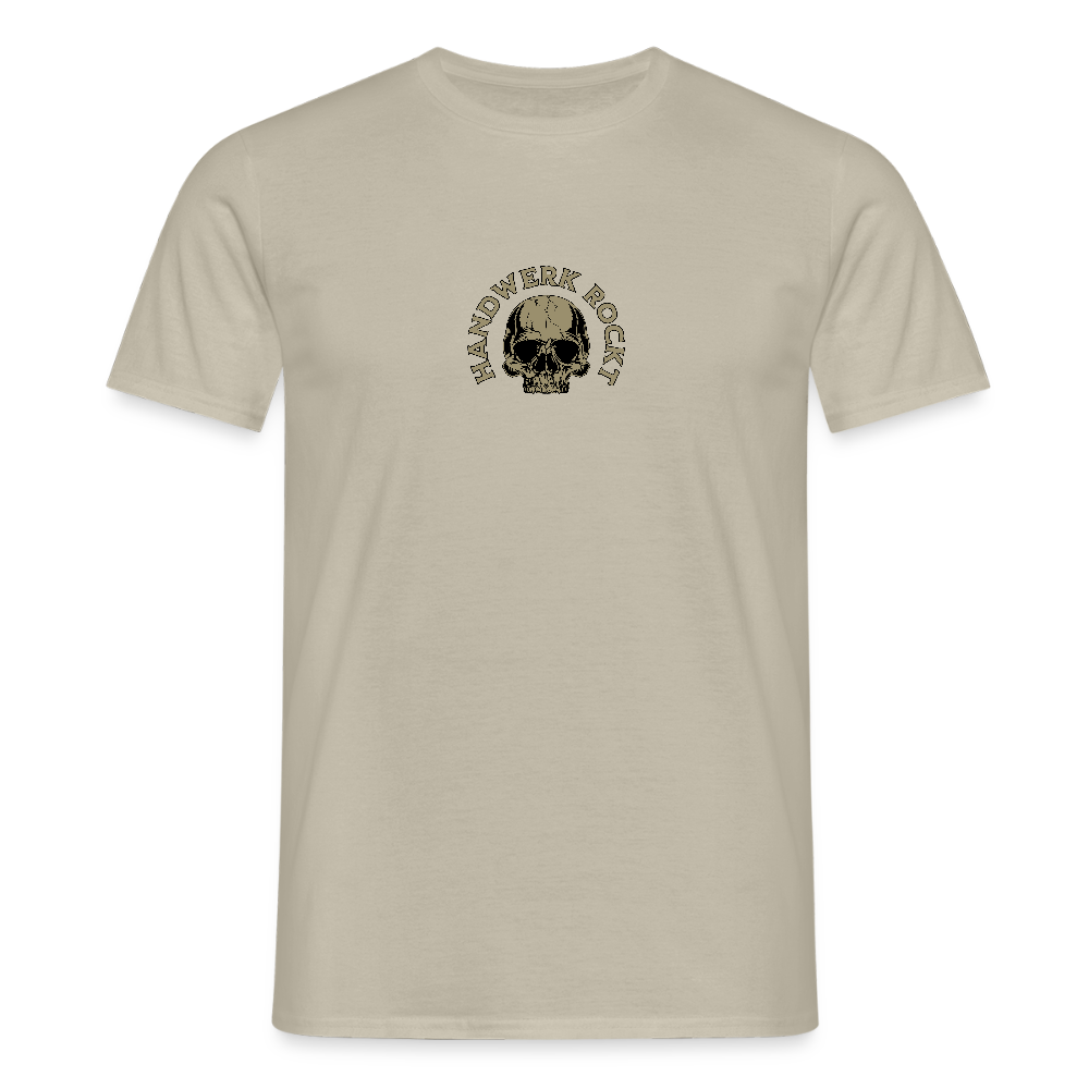 Unisex T-Shirt "Handwerk-Rockt" (beidseitig bedruckt) - Sandbeige