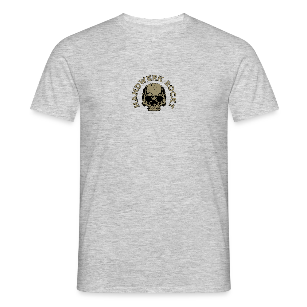 Unisex T-Shirt "Handwerk-Rockt" (beidseitig bedruckt) - Grau meliert