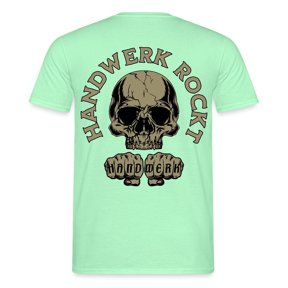 Unisex T-Shirt "Handwerk-Rockt" (beidseitig bedruckt) - Mintgrün
