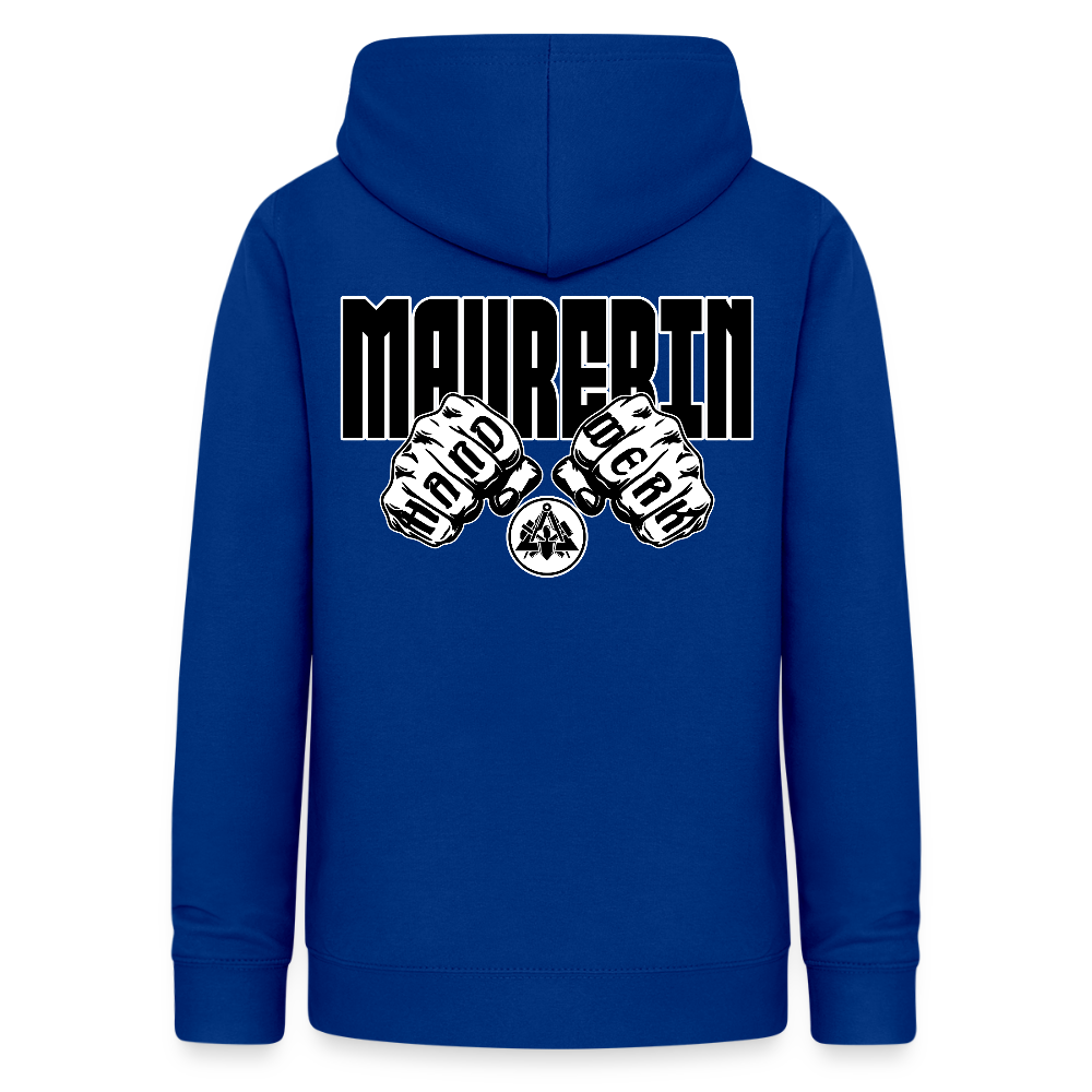 Frauen Hoodie "Maurerin" (beidseitig beruckt) Royalblau Frauen Hoodie