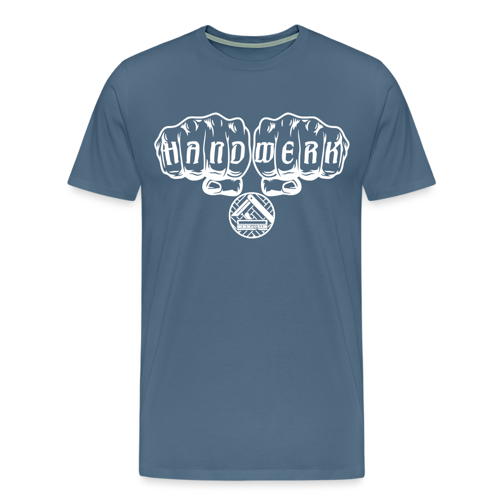 Männer Premium T-Shirt "Parkettleger" - Blaugrau