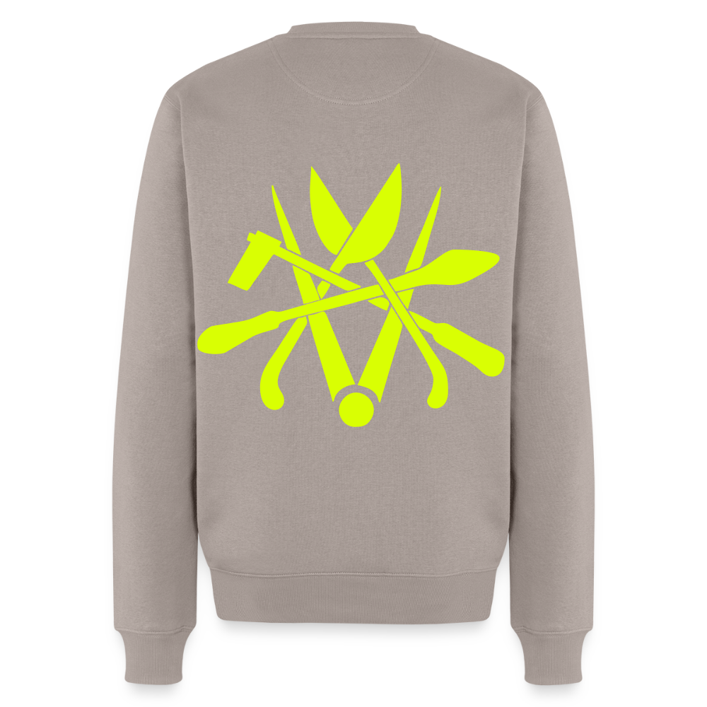 Unisex Premium Pullover "Spengler" neongelb - Taupe