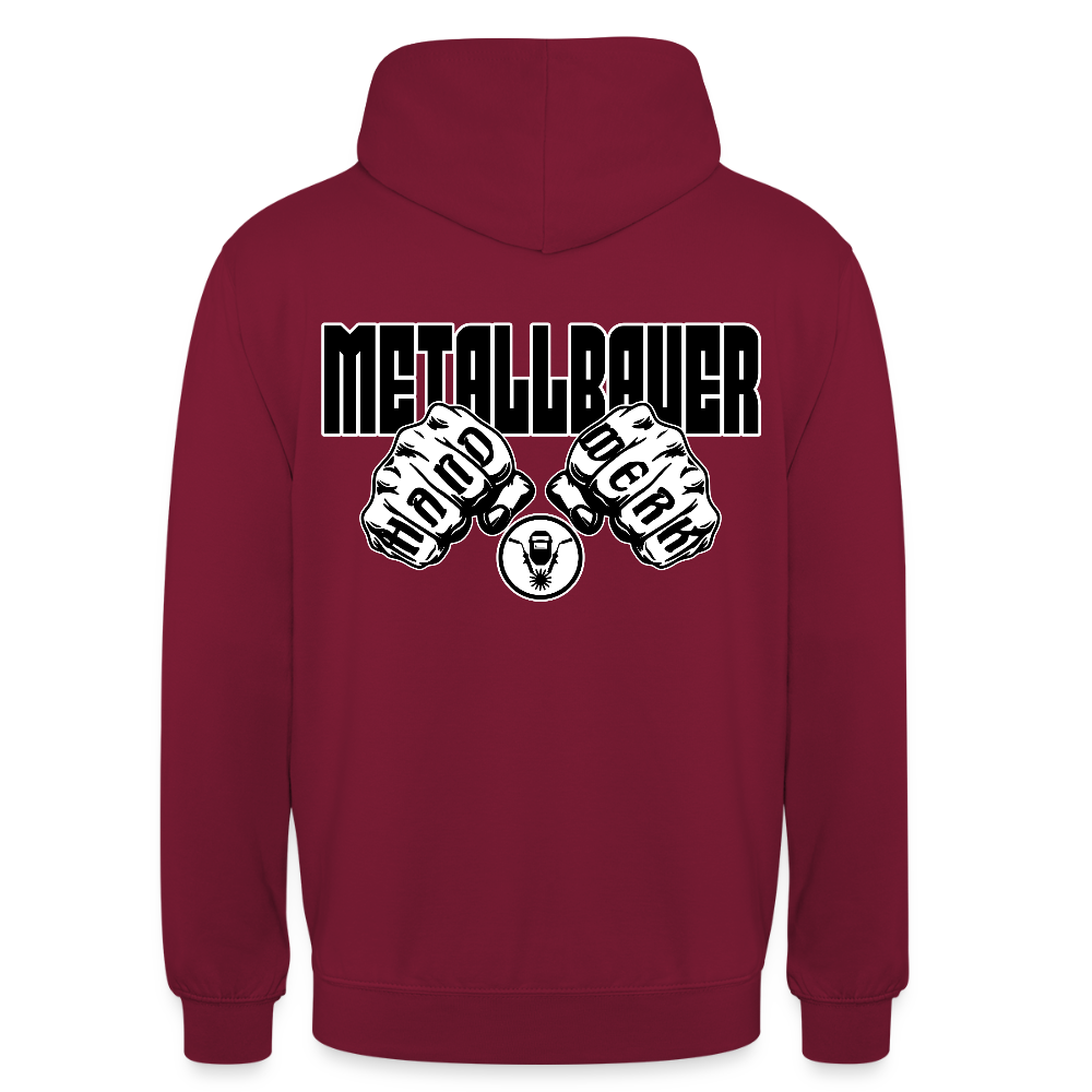 Unisex Hoodie "Metallbauer" (beidseitig bedruckt) - Bordeaux