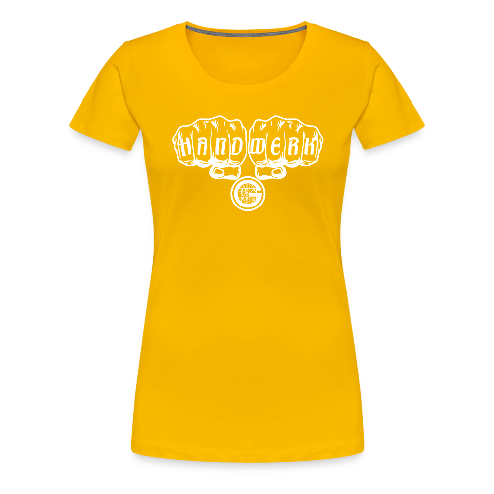 Frauen Premium T-Shirt "Gerüstbauer" - Sonnengelb