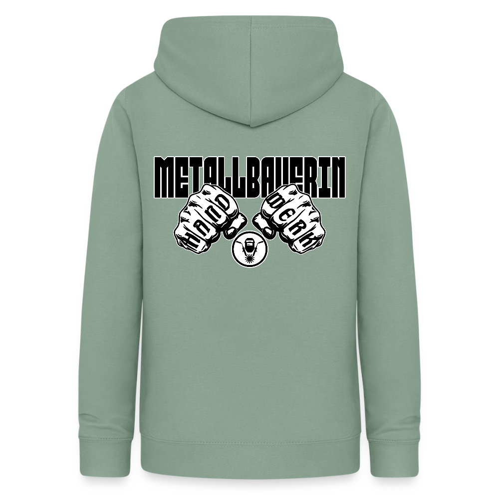 Frauen Hoodie "Metallbauerin" (beidseitig beruckt) - Graugrün