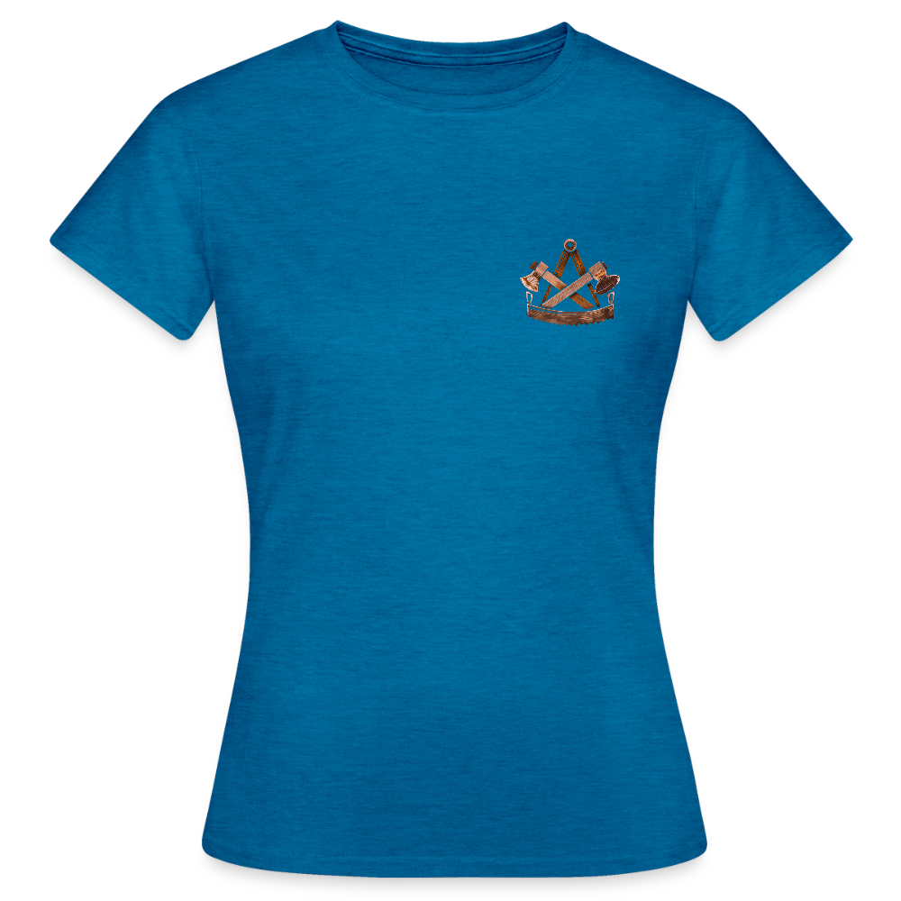 Frauen T-Shirt "Zimmermann" (beidseitig bedruckt) - Antikblaues Saphir meliert