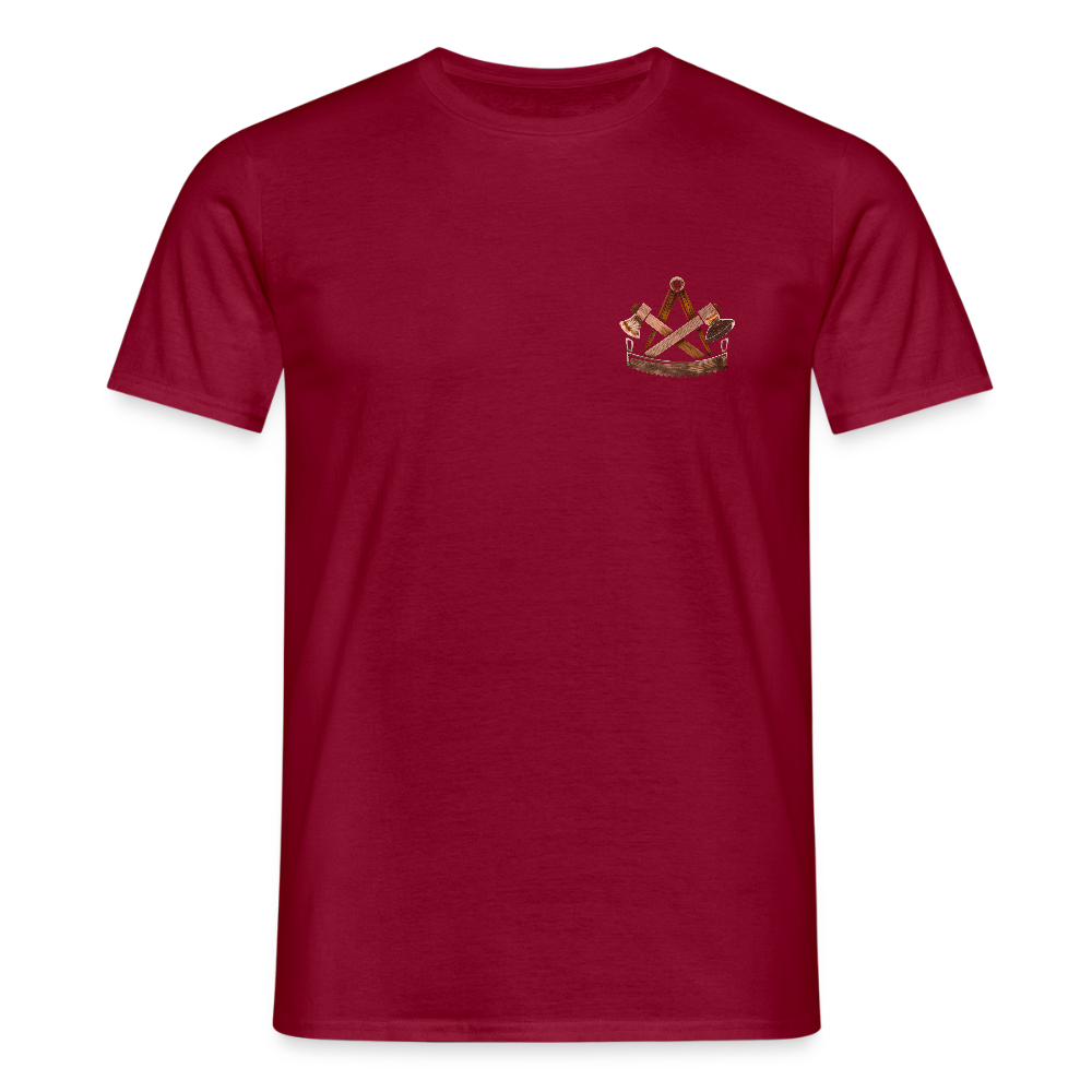 Unisex T-Shirt "Zimmermann" (beidseitig bedruckt) - Ziegelrot