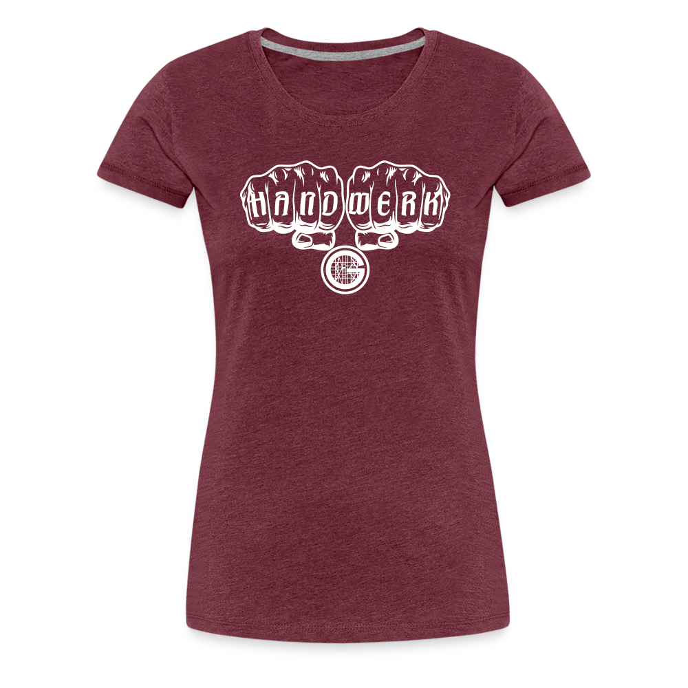 Frauen Premium T-Shirt "Gerüstbauer" - Bordeauxrot meliert