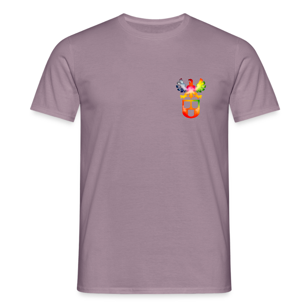 Unisex T-Shirt "Maler" (beidseitig bedruckt) - Lilagrau