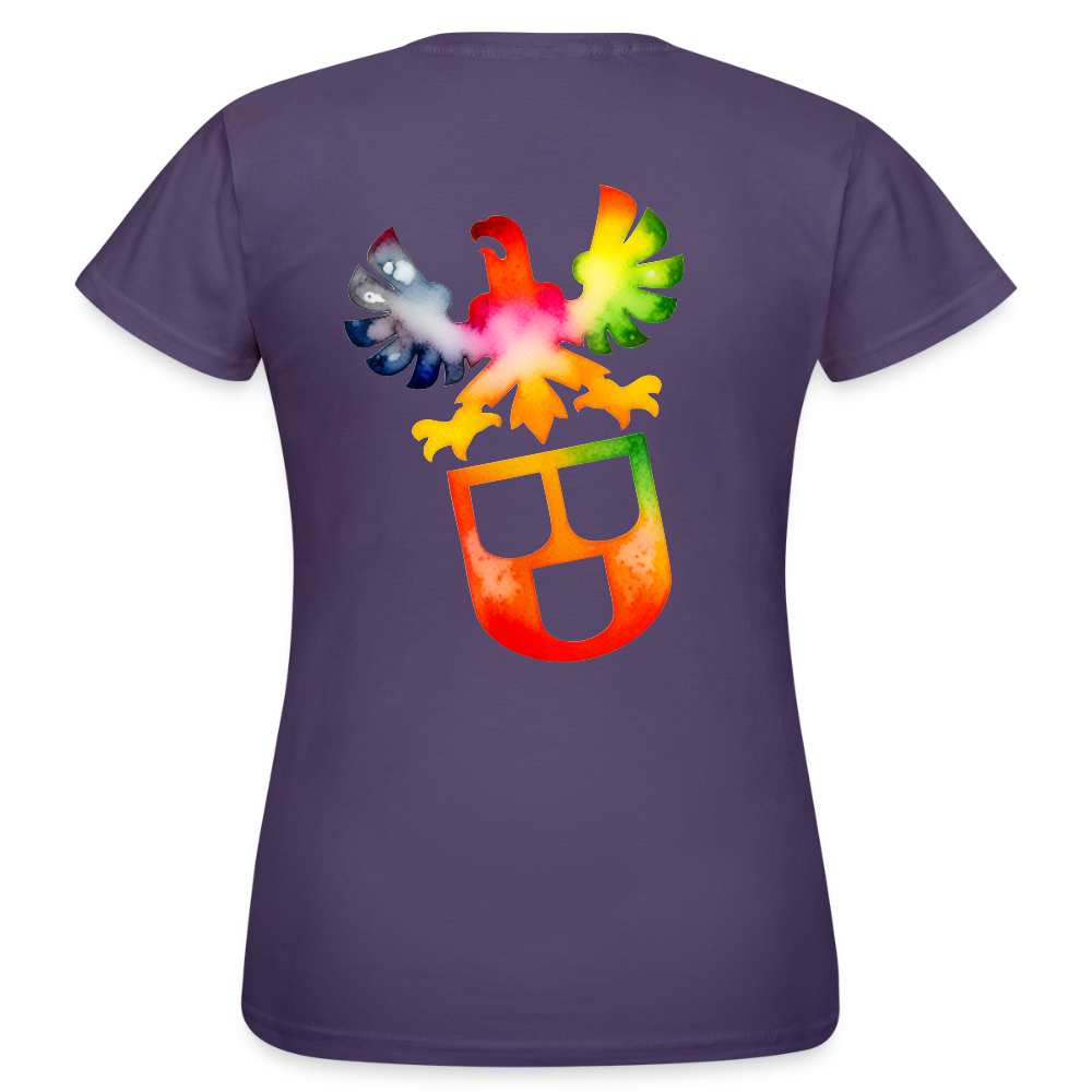 Frauen T-Shirt "Maler" (beidseitig bedruckt) - Dunkellila
