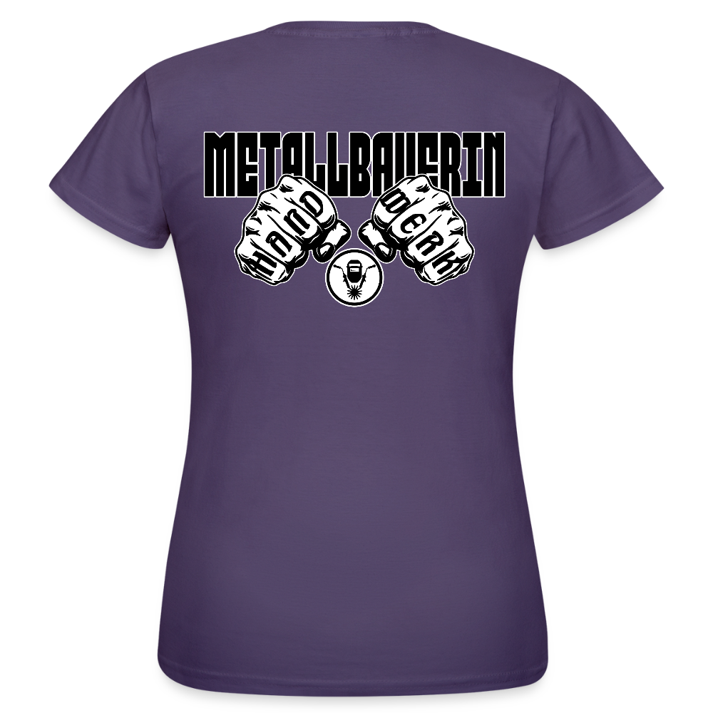 Frauen T-Shirt "Metallbauerin" (beidseitig bedruckt) - Dunkellila