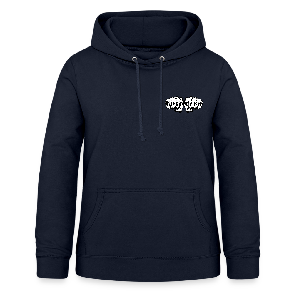 Frauen Hoodie "Bodenlegerin" (beidseitig beruckt) - Navy