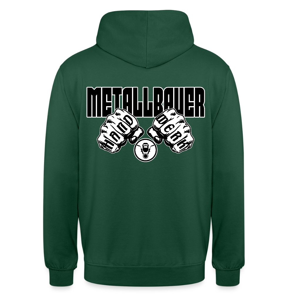 Unisex Hoodie "Metallbauer" (beidseitig bedruckt) - Flaschengrün