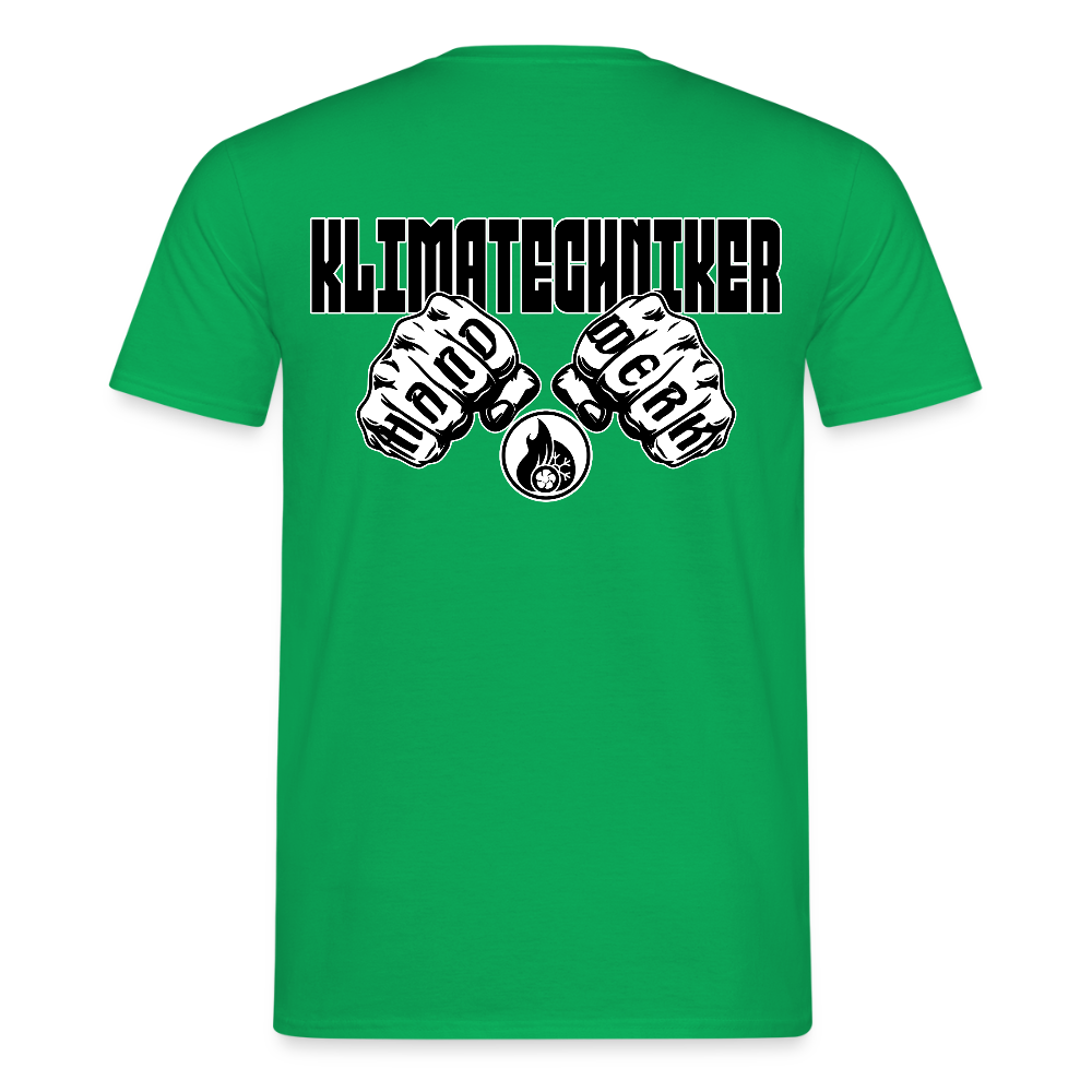 Unisex T-Shirt "Klimatechniker" (beidseitig bedruckt) Kelly Green Männer T-Shirt