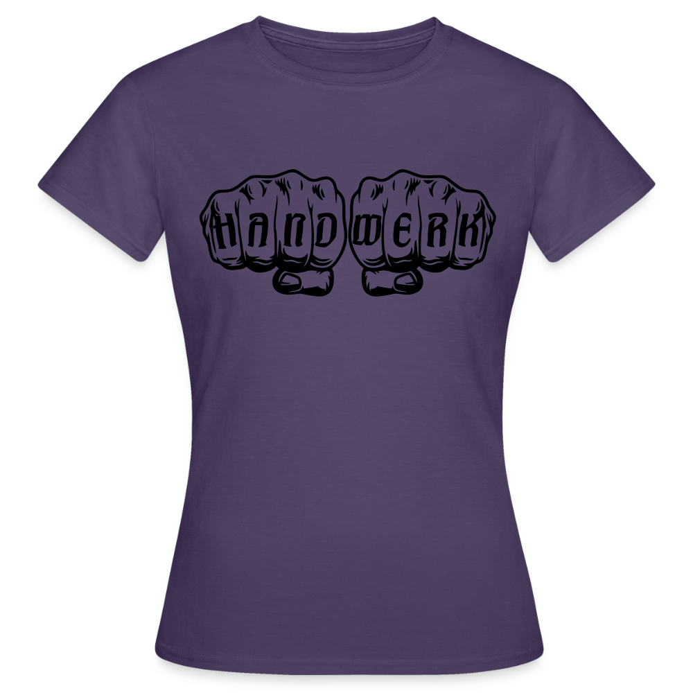 Frauen T-Shirt "Handwerk" Dunkellila Frauen T-Shirt
