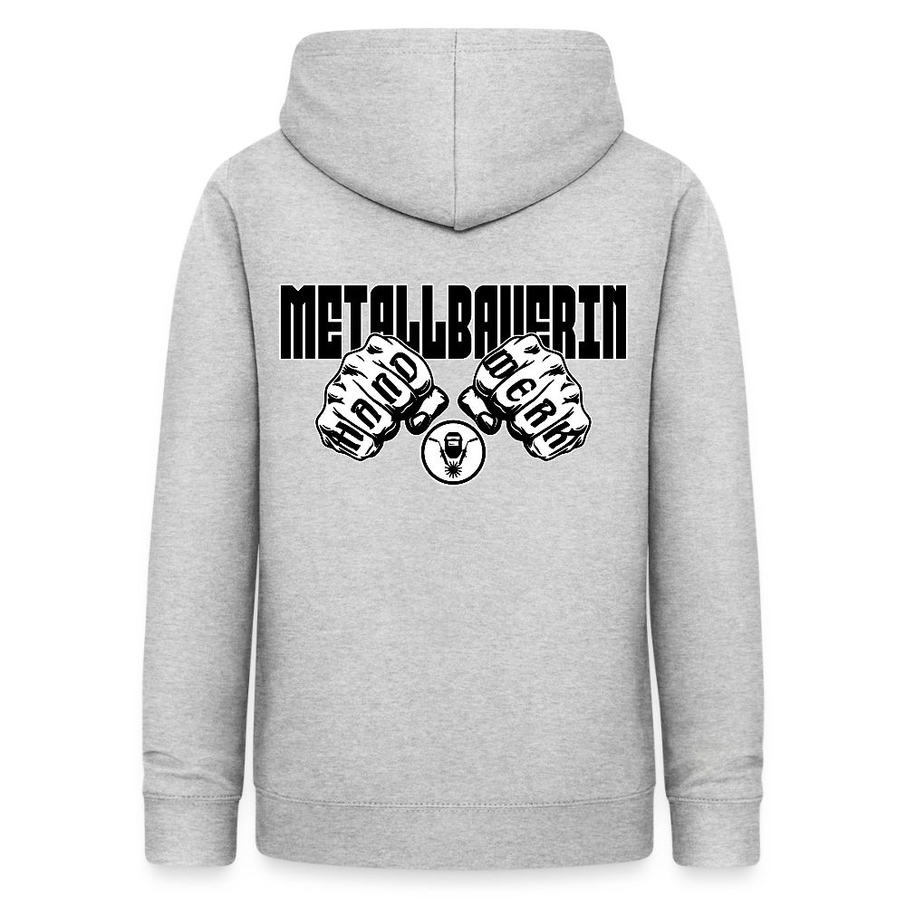 Frauen Hoodie "Metallbauerin" (beidseitig beruckt) - Hellgrau meliert