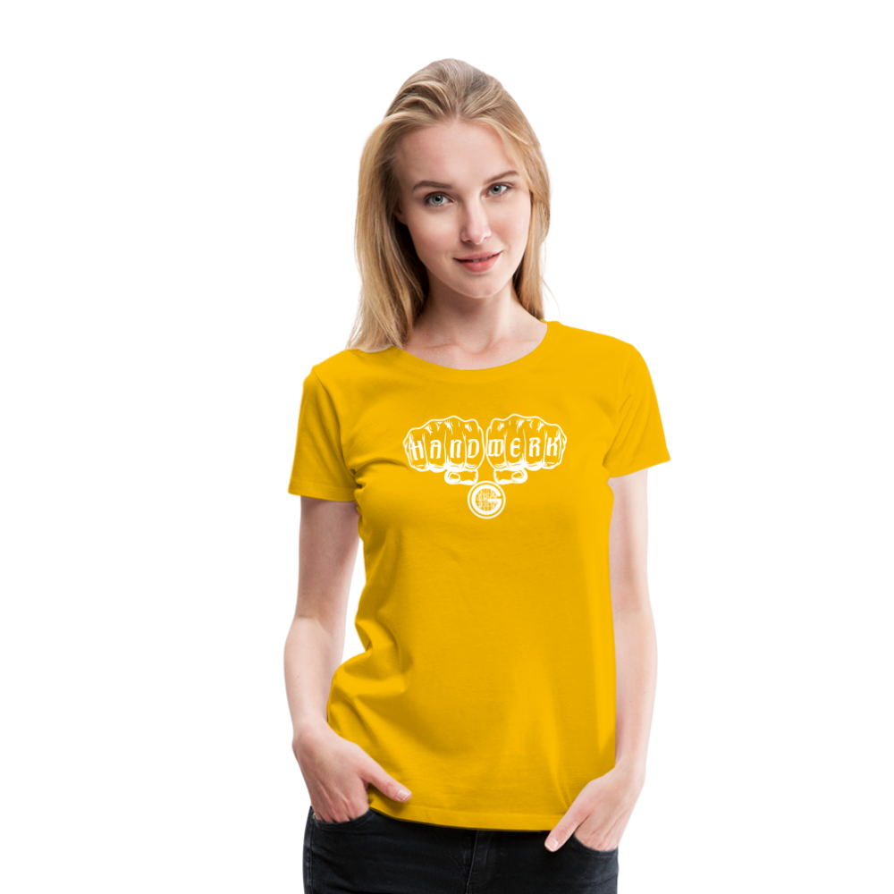 Frauen Premium T-Shirt "Gerüstbauer" - Sonnengelb