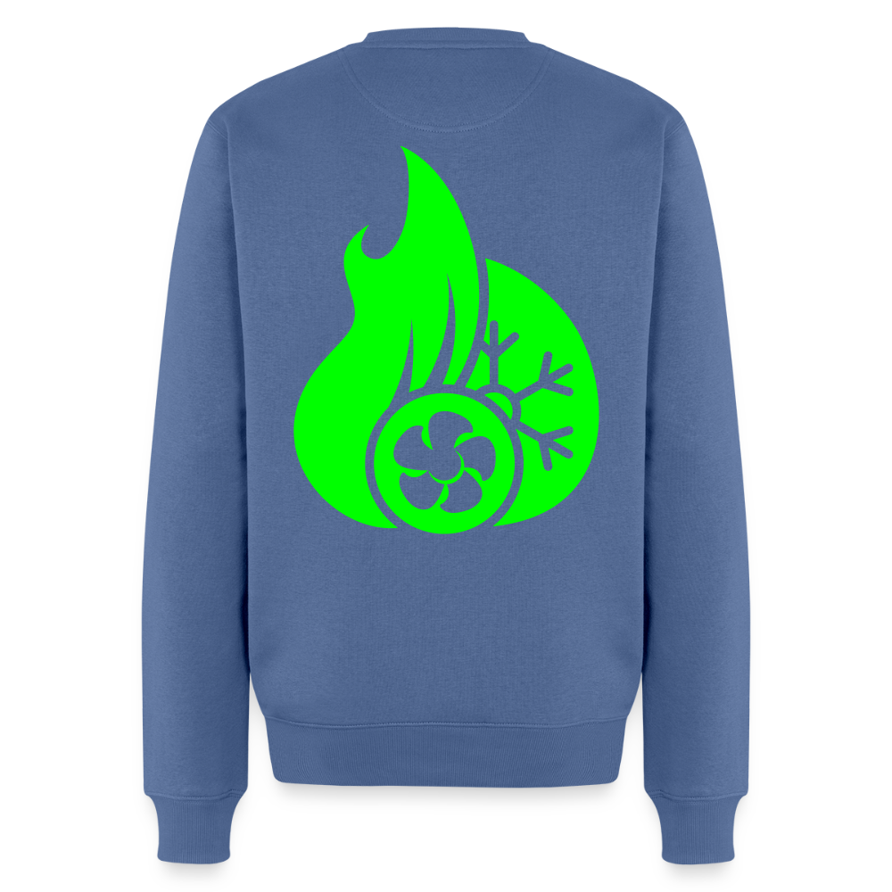 Unisex Premium Pullover "Klimatechniker" neongrün Taubenblau Männer Premium Pullover
