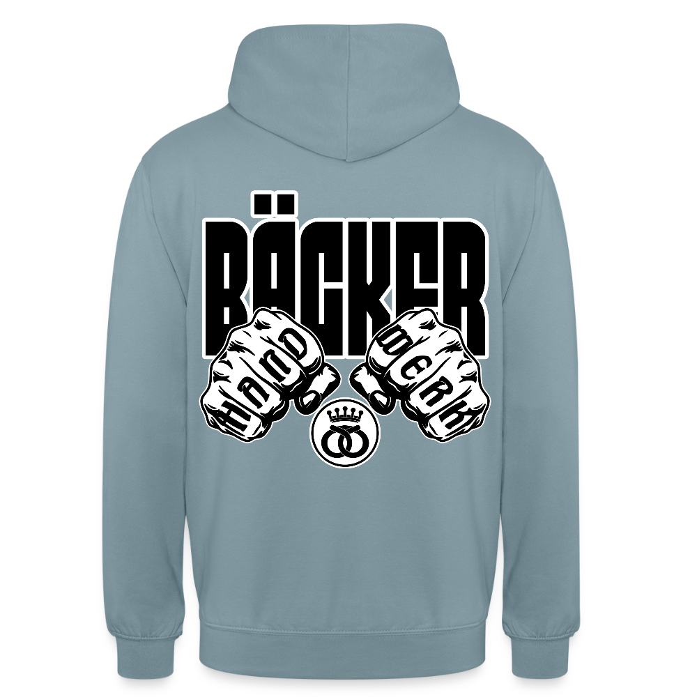 Unisex Hoodie "Bäcker" (beidseitig bedruckt) - Nebelblau