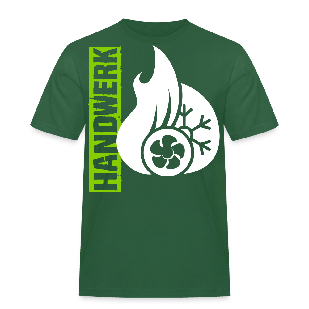 Unisex Workwear T-Shirt "Klimatechniker" Flaschengrün Männer Workwear T-Shirt