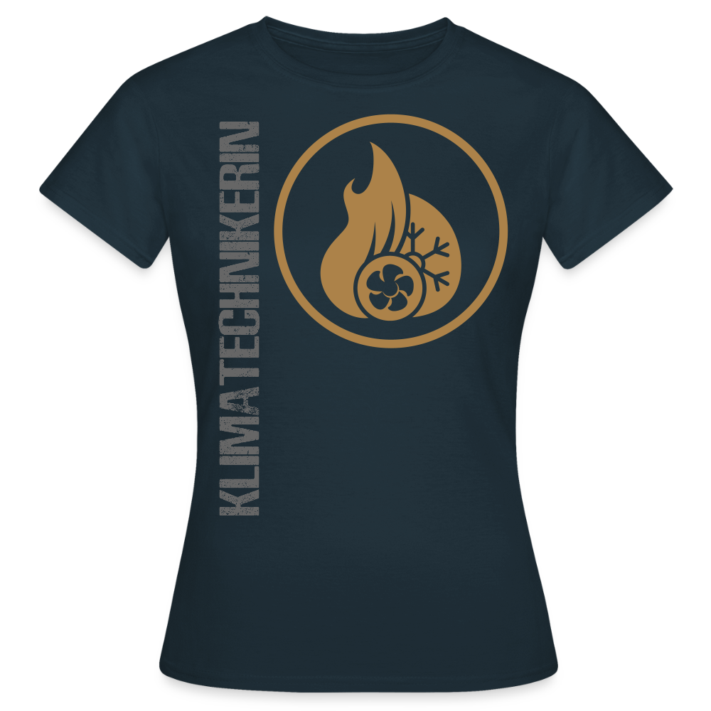 Frauen T-Shirt "Klimatechnikerin" Navy Frauen T-Shirt