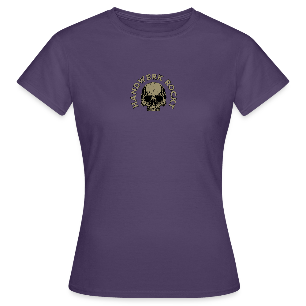 Frauen T-Shirt "Handwerk-Rockt" (beidseitig bedruckt) - Dunkellila