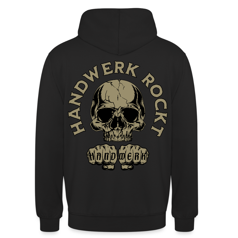 Unisex Hoodie "Handwerk-Rockt" (beidseitig bedruckt) - Schwarz
