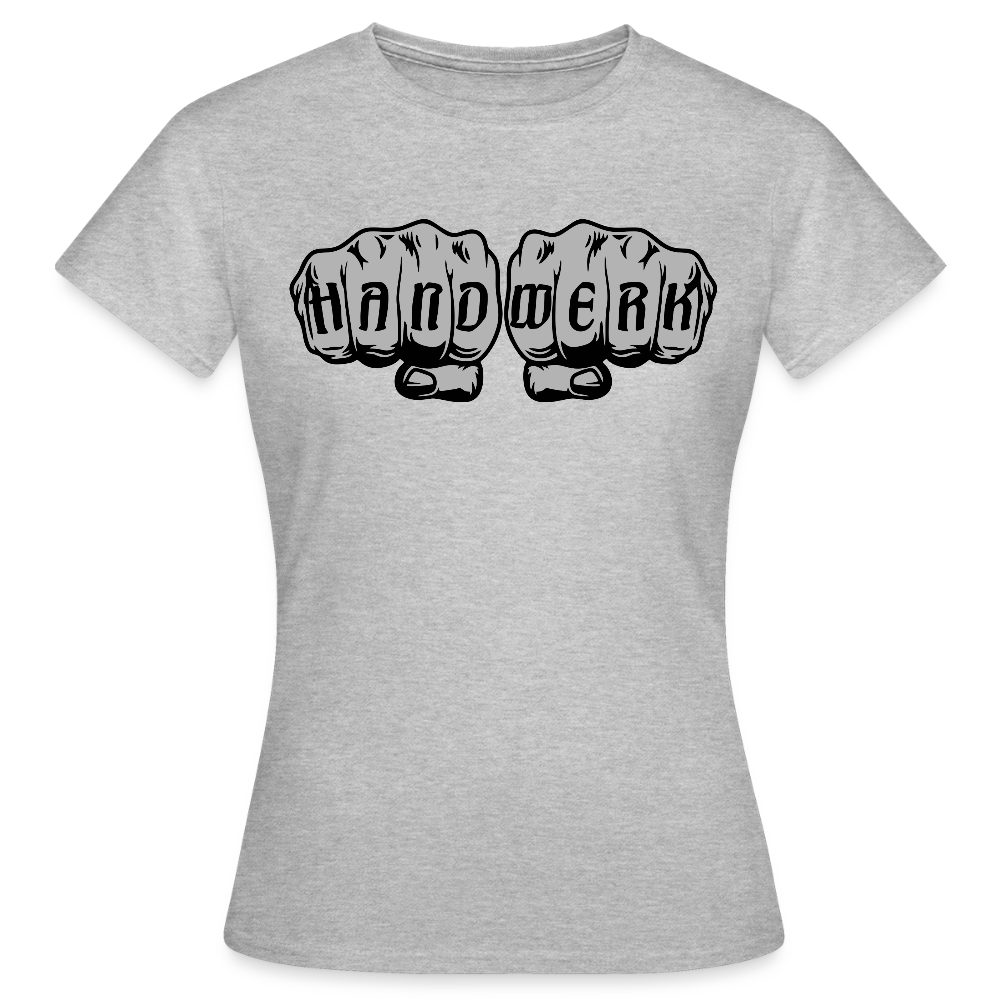 Frauen T-Shirt "Power-Handwerk" Grau meliert Frauen T-Shirt