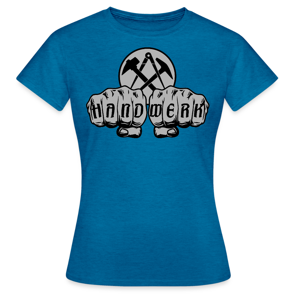 Frauen T-Shirt "Dachdecker" Antikblaues Saphir meliert Frauen T-Shirt