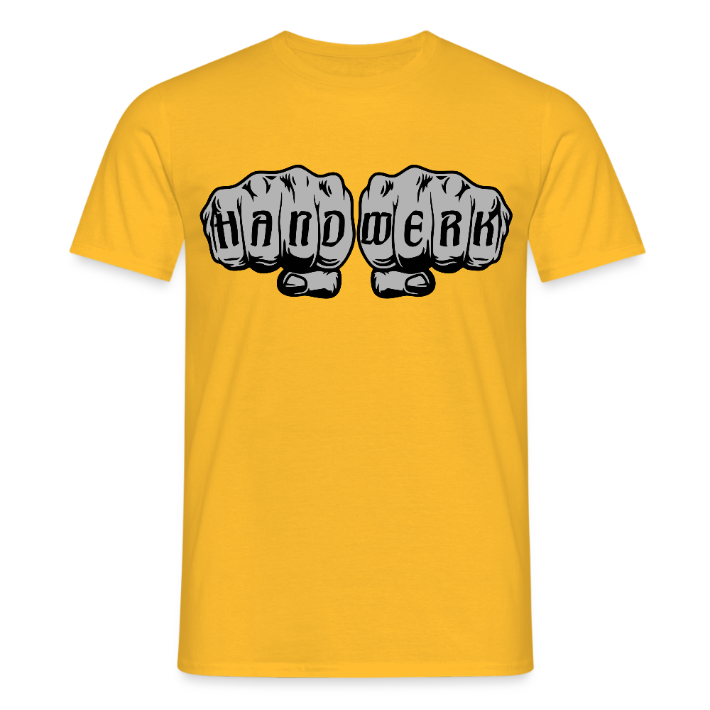 Unisex T-Shirt "Power-Handwerk" Gelb Männer T-Shirt