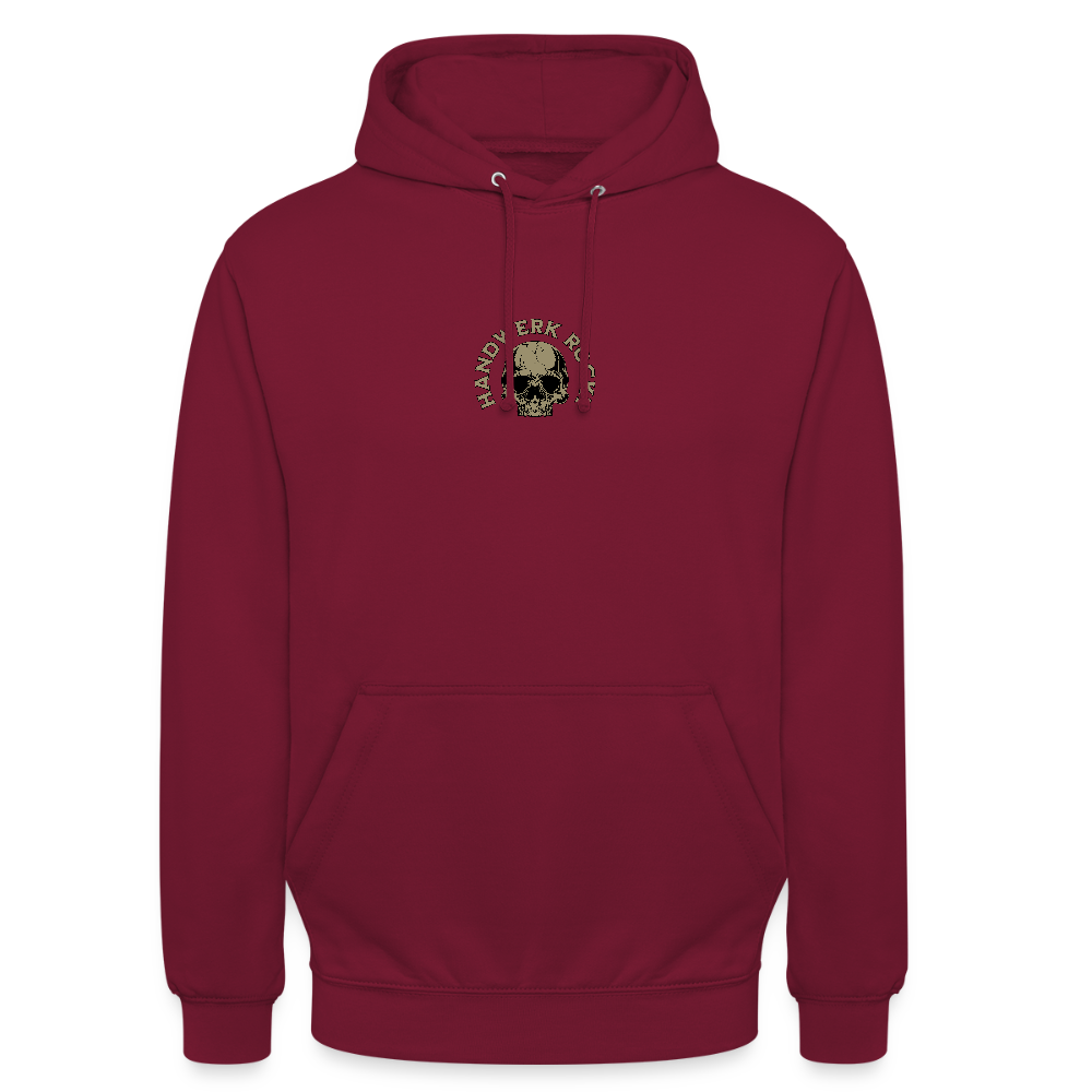 Unisex Hoodie "Handwerk-Rockt" (beidseitig bedruckt) - Bordeaux