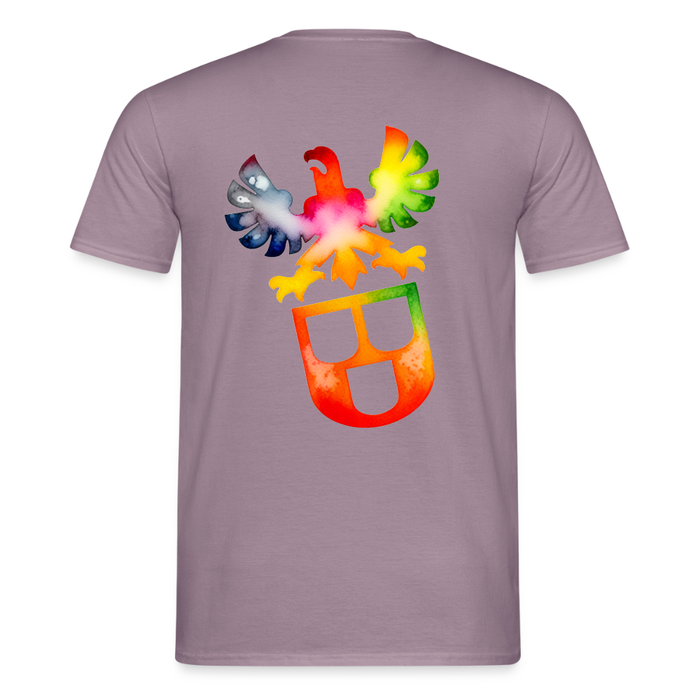 Unisex T-Shirt "Maler" (beidseitig bedruckt) - Lilagrau