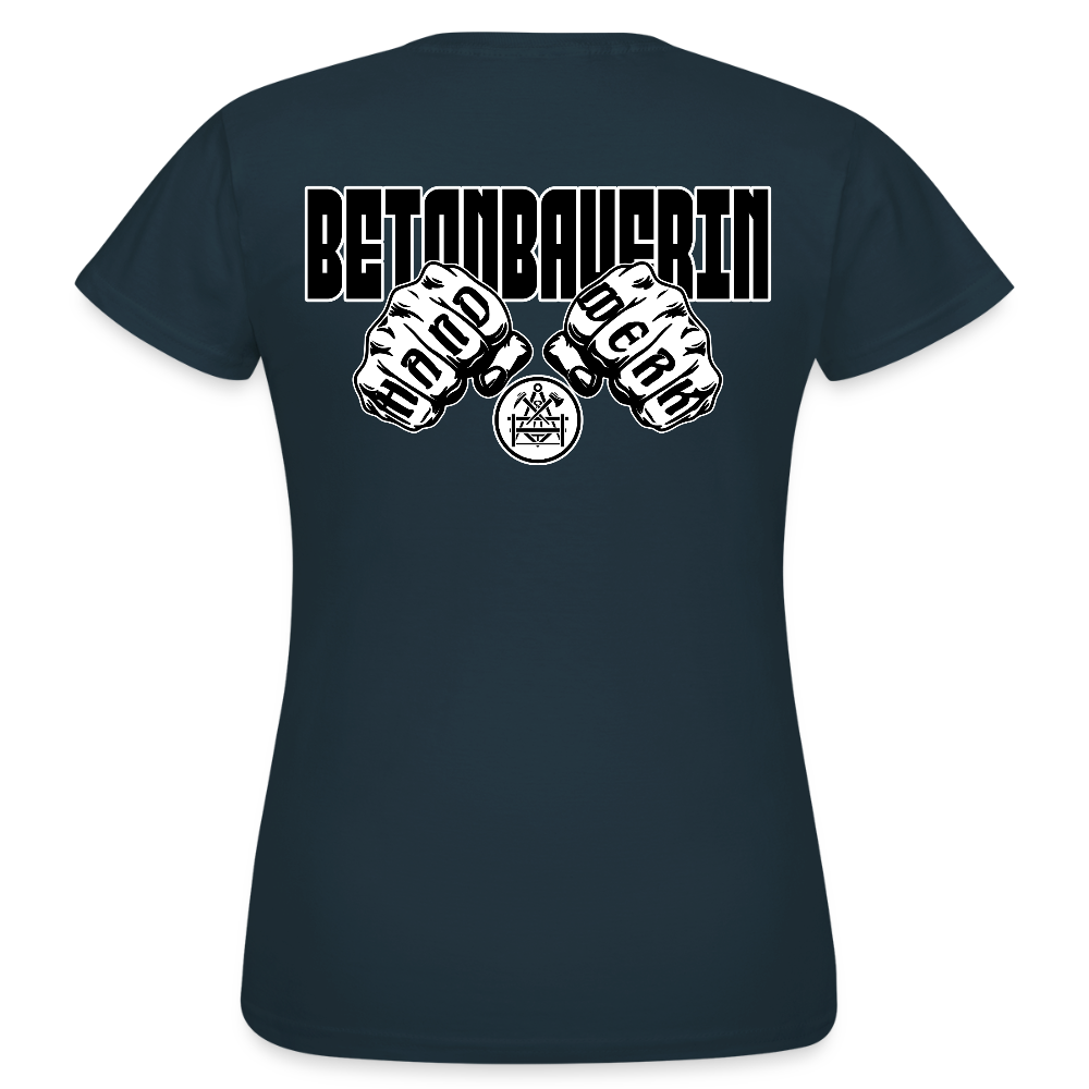 Frauen T-Shirt "Betonbauerin" (beidseitig bedruckt) - Navy