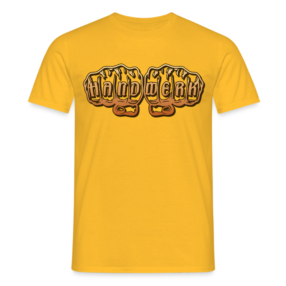 Unisex T-Shirt "Handwerk" Gelb Männer T-Shirt