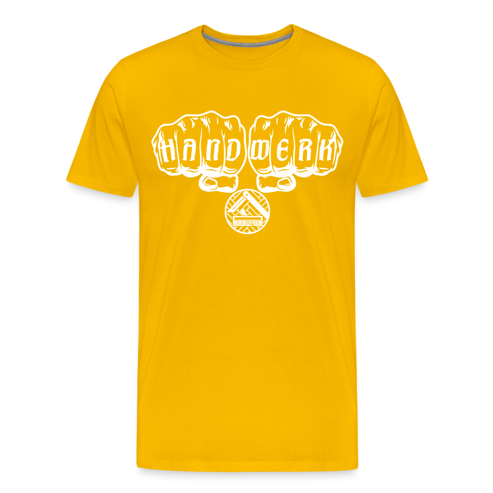 Männer Premium T-Shirt "Parkettleger" - Sonnengelb