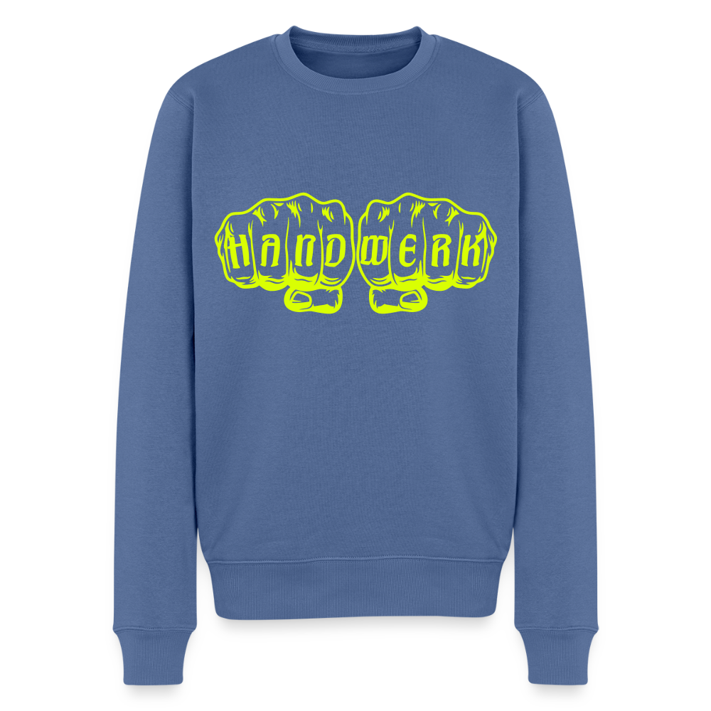 Unisex Premium Pullover "Klimatechniker" neongelb Taubenblau Männer Premium Pullover