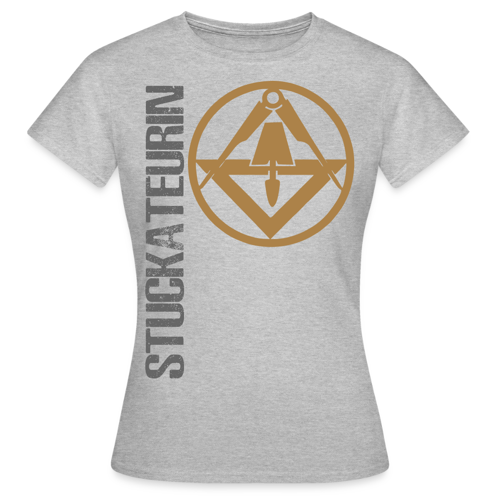 Frauen T-Shirt "Stuckateurin" - Grau meliert