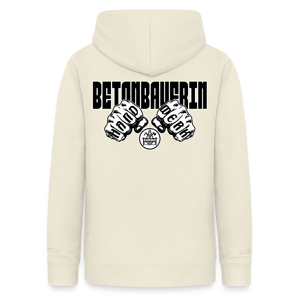 Frauen Hoodie "Betonbauerin" (beidseitig beruckt) - Vanille-Milchshake
