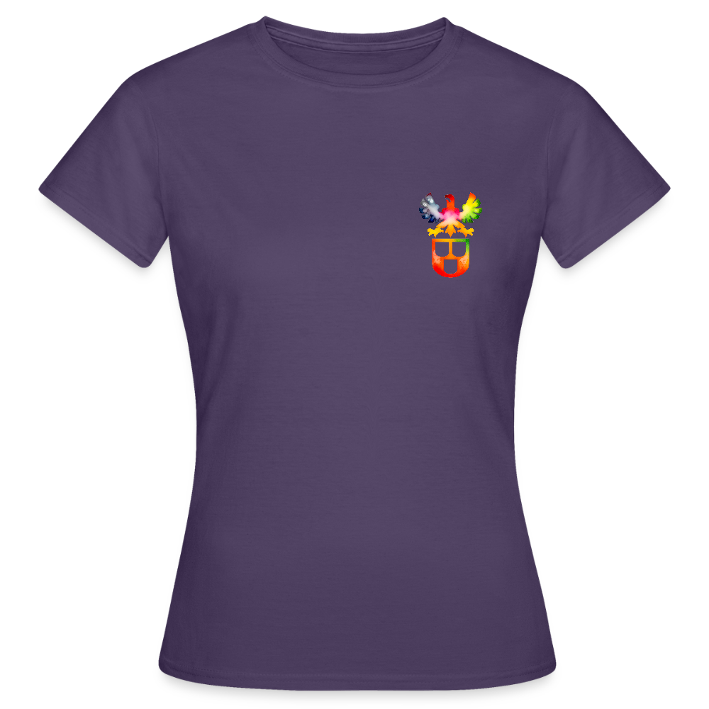 Frauen T-Shirt "Maler" (beidseitig bedruckt) - Dunkellila