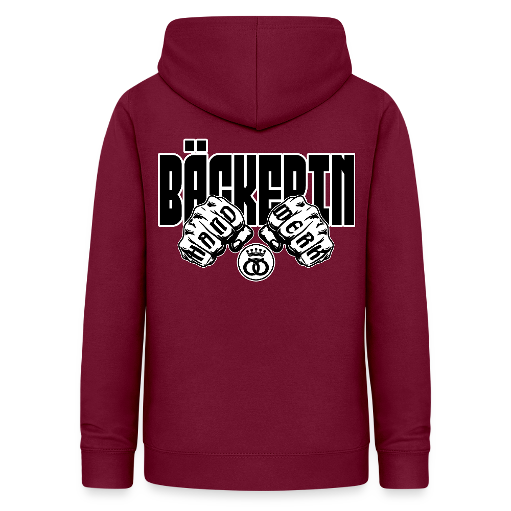 Frauen Hoodie "Bäckerin" (beidseitig beruckt) - Bordeaux