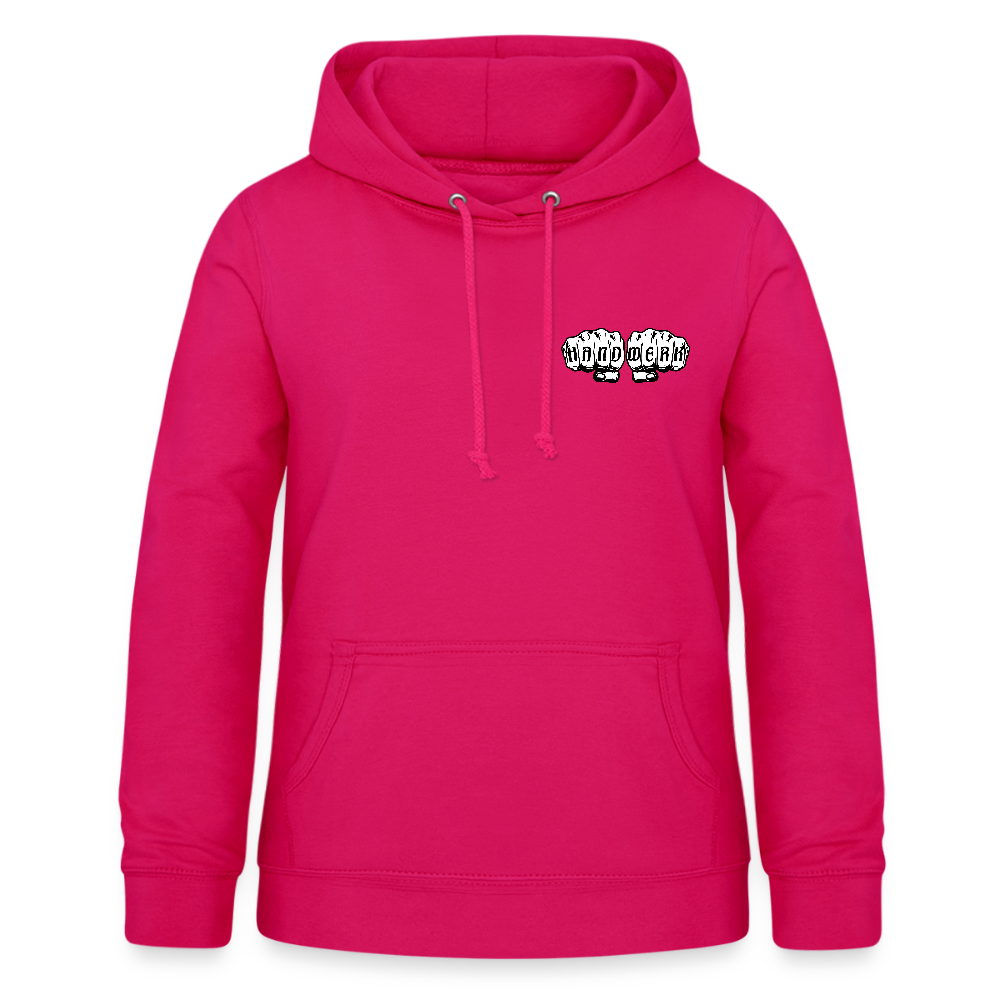 Frauen Hoodie "Bodenlegerin" (beidseitig beruckt) - dunkles Pink