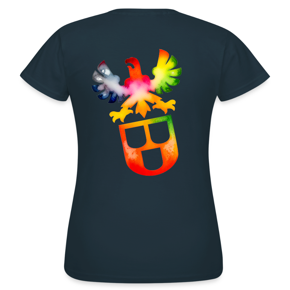 Frauen T-Shirt "Maler" (beidseitig bedruckt) - Navy