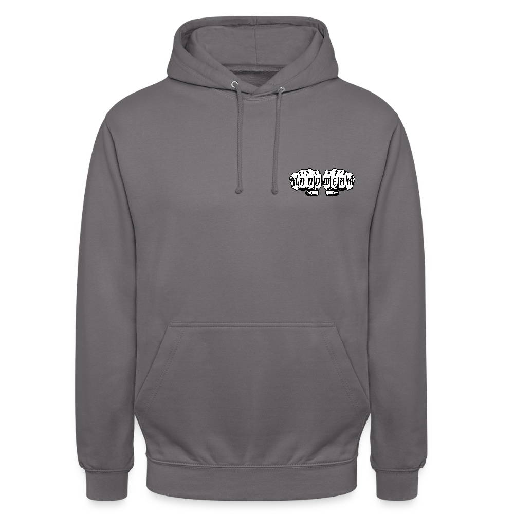 Unisex Hoodie "Heizungsbauer" (beidseitig bedruckt) - Mittelgrau