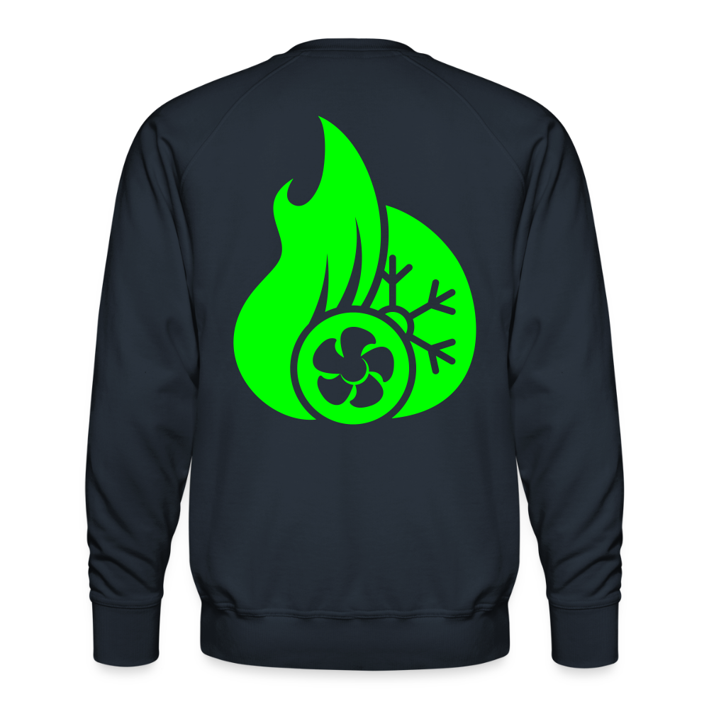 Unisex Premium Pullover "Klimatechniker" neongrün Navy Männer Premium Pullover