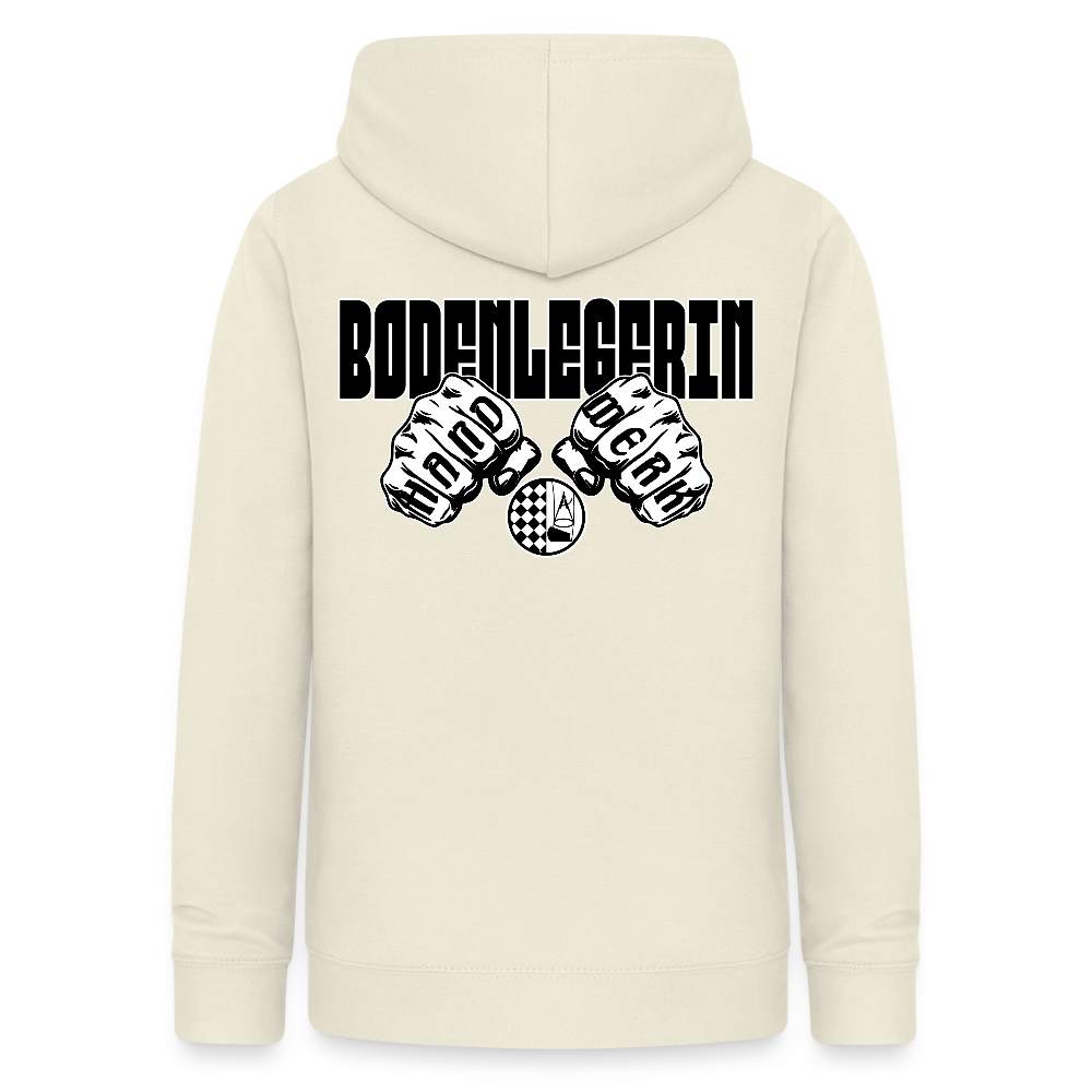 Frauen Hoodie "Bodenlegerin" (beidseitig beruckt) - Vanille-Milchshake