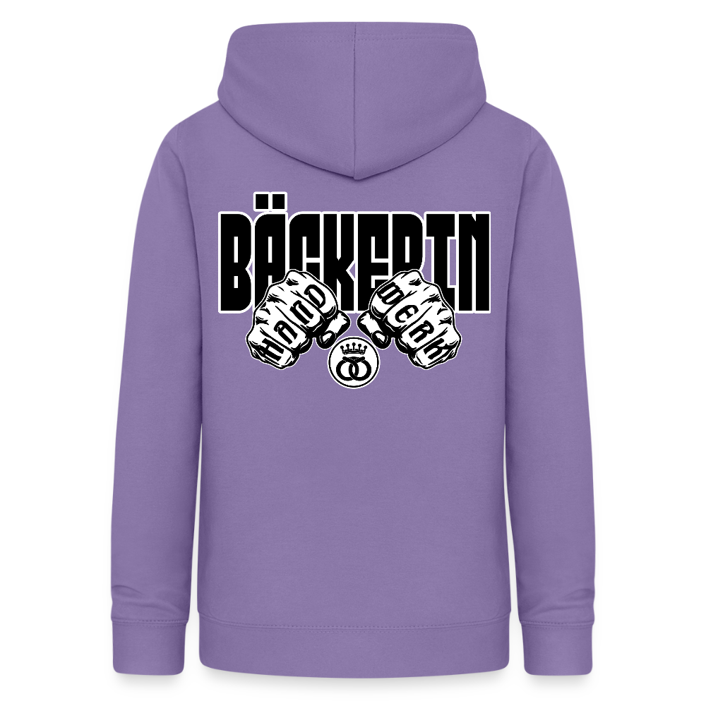 Frauen Hoodie "Bäckerin" (beidseitig beruckt) - Lavendel