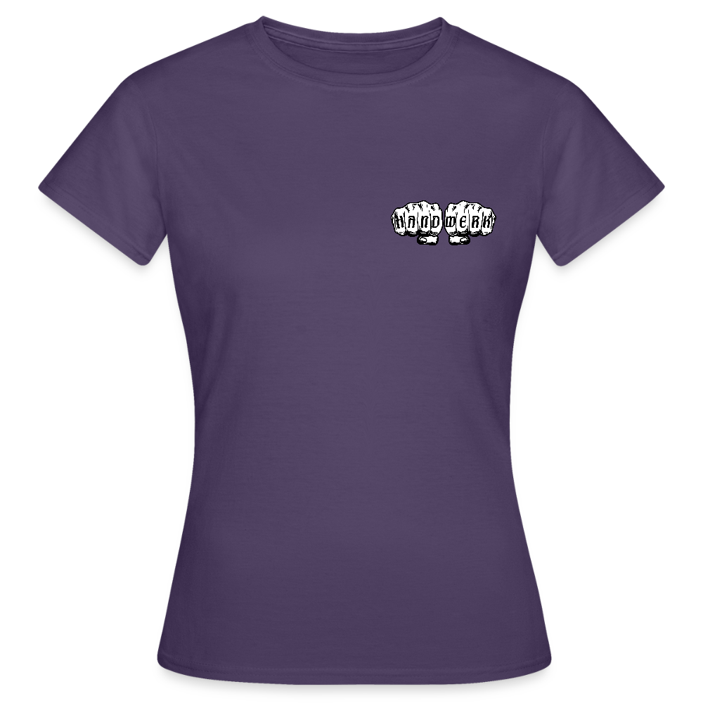 Frauen T-Shirt "Metallbauerin" (beidseitig bedruckt) - Dunkellila