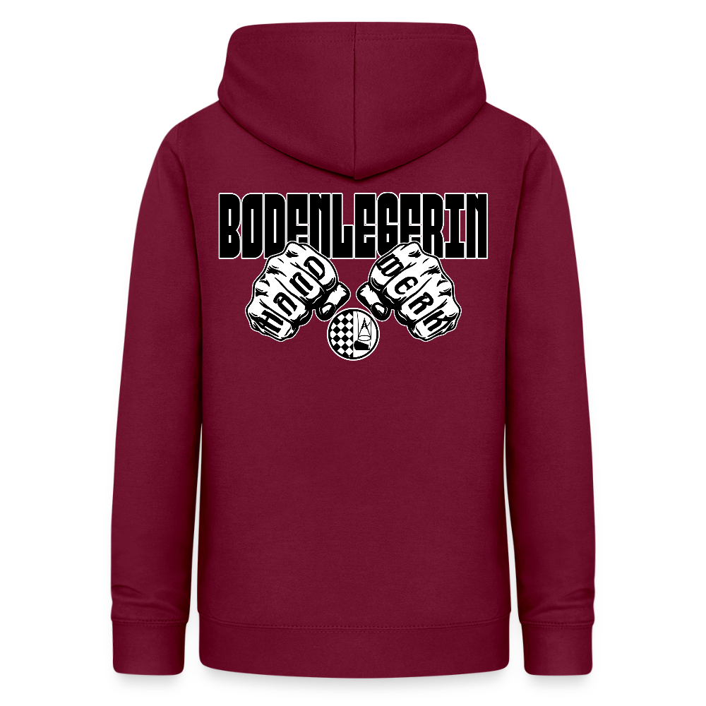 Frauen Hoodie "Bodenlegerin" (beidseitig beruckt) - Bordeaux